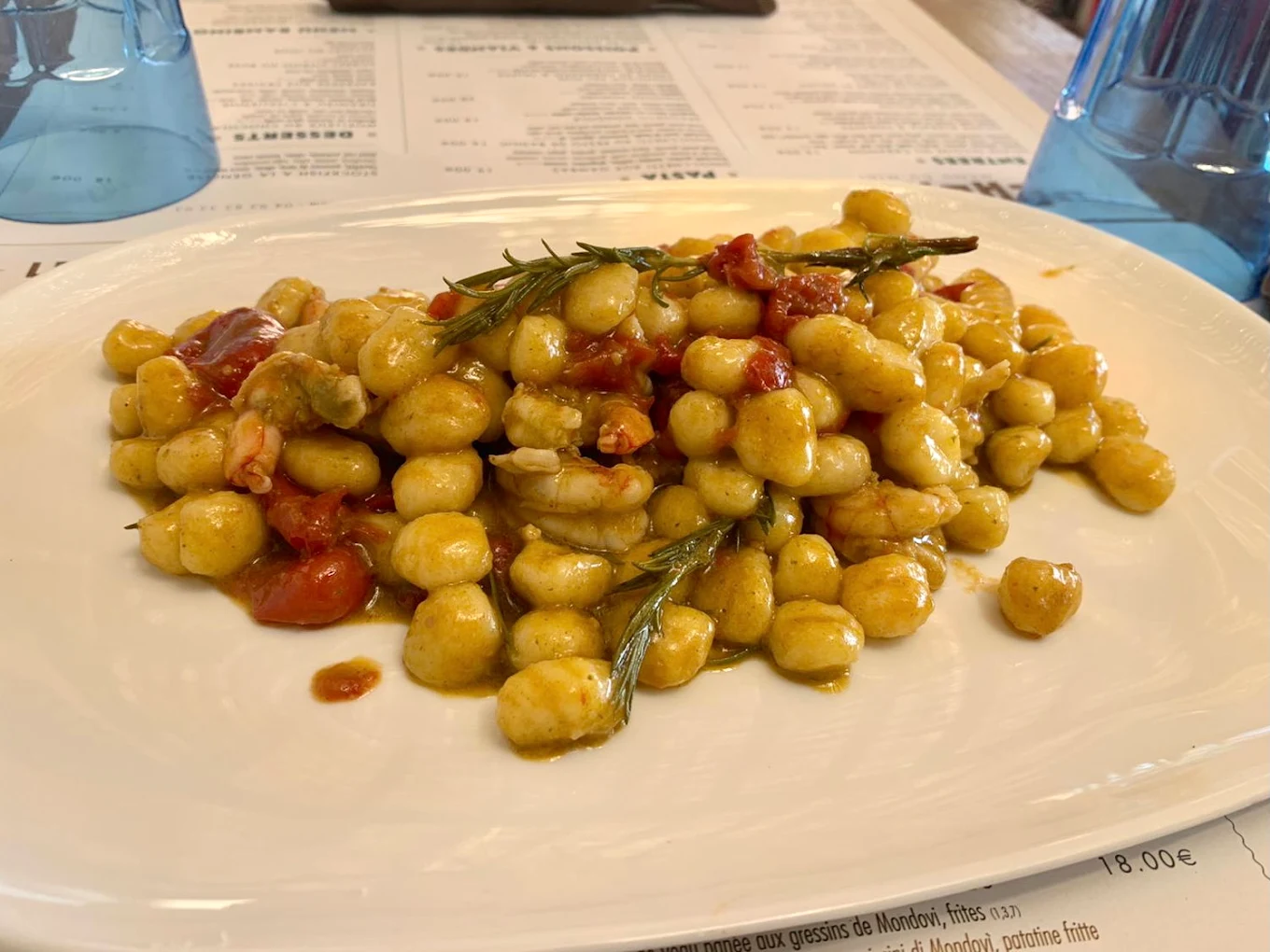 Gnocchetti aux Gambas — spécialité du Chef Silvio